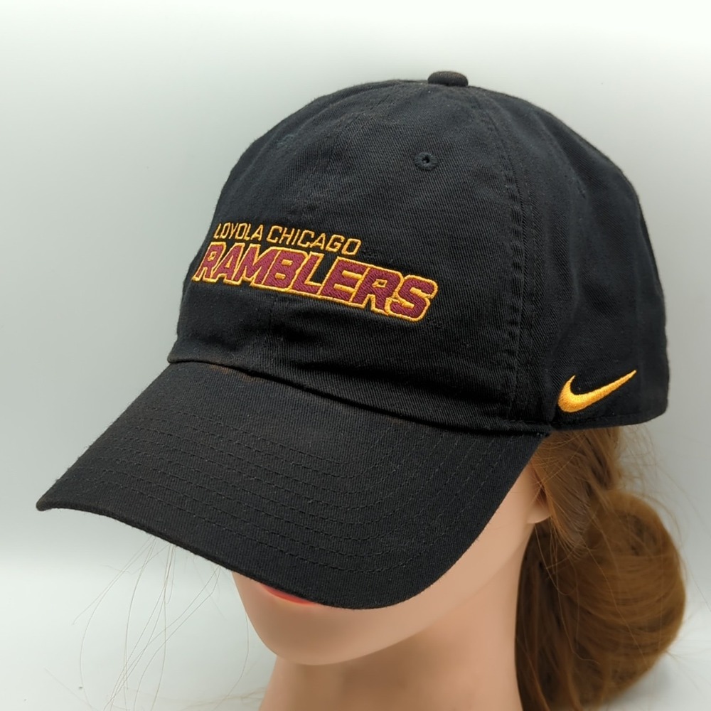 Loyola Chicago Ramblers Nike Heritage86 Dri-Fit Adjustable Hat Cap Black OSFM